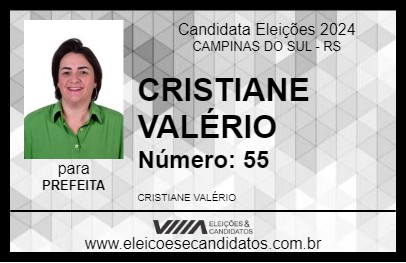 Candidato CRISTIANE VALÉRIO 2024 - CAMPINAS DO SUL - Eleições