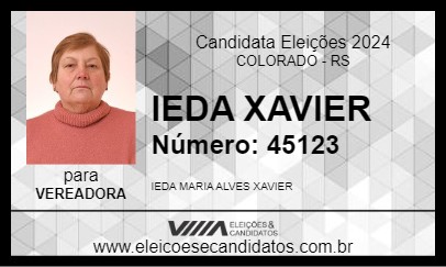 Candidato IEDA XAVIER 2024 - COLORADO - Eleições