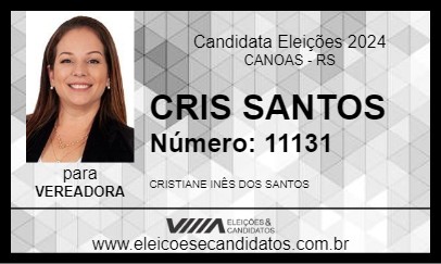 Candidato CRIS SANTOS 2024 - CANOAS - Eleições