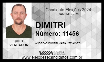 Candidato DIMITRI 2024 - CANOAS - Eleições