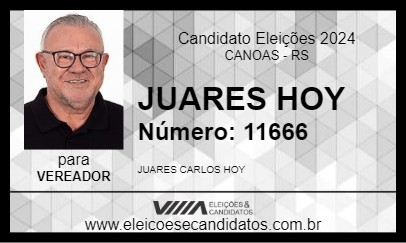 Candidato JUARES HOY 2024 - CANOAS - Eleições