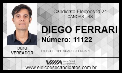 Candidato DIEGO FERRARI 2024 - CANOAS - Eleições