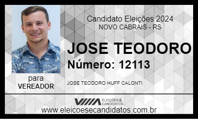 Candidato JOSE TEODORO 2024 - NOVO CABRAIS - Eleições