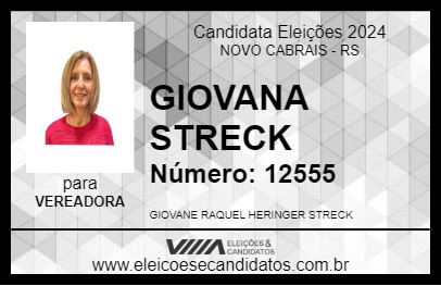 Candidato GIOVANA STRECK 2024 - NOVO CABRAIS - Eleições