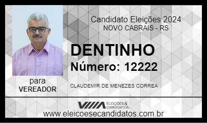 Candidato DENTINHO 2024 - NOVO CABRAIS - Eleições