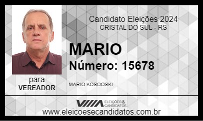 Candidato MARIO 2024 - CRISTAL DO SUL - Eleições