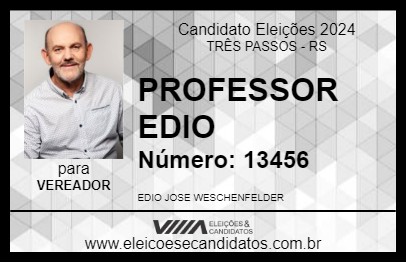 Candidato PROFESSOR EDIO 2024 - TRÊS PASSOS - Eleições