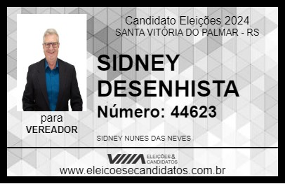 Candidato SIDNEY DESENHISTA 2024 - SANTA VITÓRIA DO PALMAR - Eleições