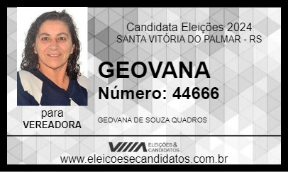 Candidato GEOVANA 2024 - SANTA VITÓRIA DO PALMAR - Eleições