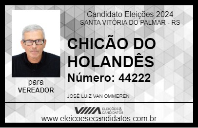 Candidato CHICÃO DO HOLANDÊS 2024 - SANTA VITÓRIA DO PALMAR - Eleições