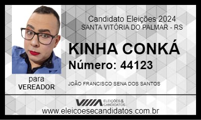 Candidato KINHA CONKÁ 2024 - SANTA VITÓRIA DO PALMAR - Eleições