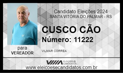 Candidato CUSCO CÃO 2024 - SANTA VITÓRIA DO PALMAR - Eleições