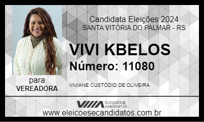 Candidato VIVI KBELOS 2024 - SANTA VITÓRIA DO PALMAR - Eleições