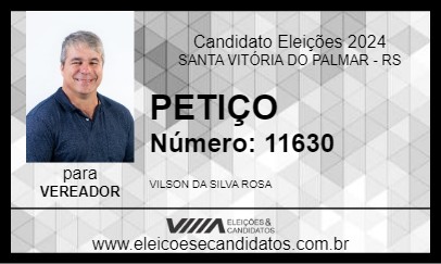 Candidato PETIÇO 2024 - SANTA VITÓRIA DO PALMAR - Eleições