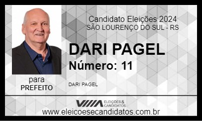 Candidato DARI PAGEL 2024 - SÃO LOURENÇO DO SUL - Eleições