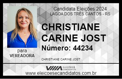 Candidato CHRISTIANE CARINE JOST 2024 - LAGOA DOS TRÊS CANTOS - Eleições