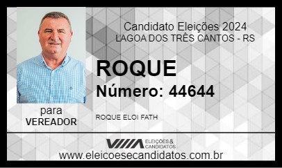 Candidato ROQUE 2024 - LAGOA DOS TRÊS CANTOS - Eleições