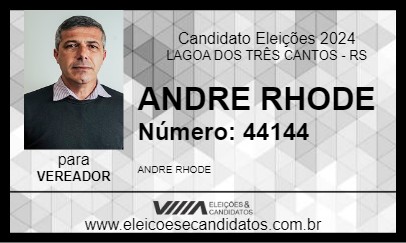 Candidato ANDRE RHODE 2024 - LAGOA DOS TRÊS CANTOS - Eleições