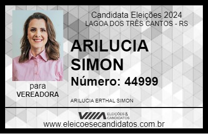 Candidato ARILUCIA SIMON 2024 - LAGOA DOS TRÊS CANTOS - Eleições