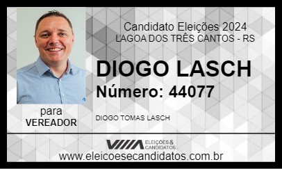 Candidato DIOGO LASCH 2024 - LAGOA DOS TRÊS CANTOS - Eleições