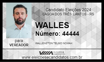 Candidato WALLES 2024 - LAGOA DOS TRÊS CANTOS - Eleições