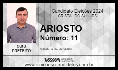 Candidato ARIOSTO 2024 - CRISTAL DO SUL - Eleições