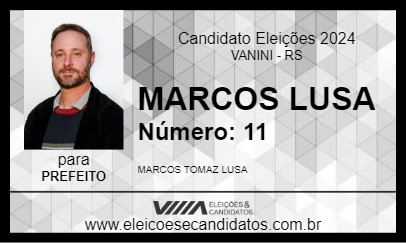 Candidato MARCOS LUSA 2024 - VANINI - Eleições