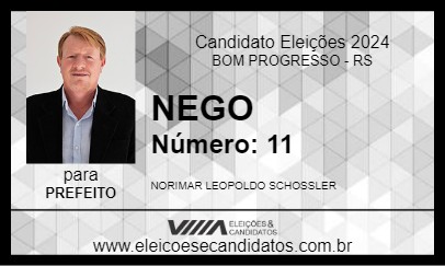 Candidato NEGO 2024 - BOM PROGRESSO - Eleições