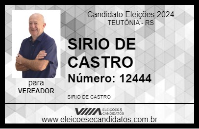 Candidato SIRIO DE CASTRO 2024 - TEUTÔNIA - Eleições