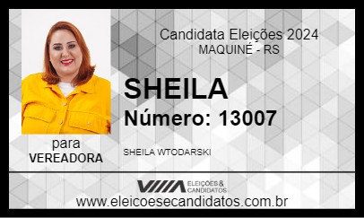 Candidato SHEILA 2024 - MAQUINÉ - Eleições