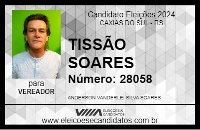 Candidato TISSÃO SOARES 2024 - CAXIAS DO SUL - Eleições