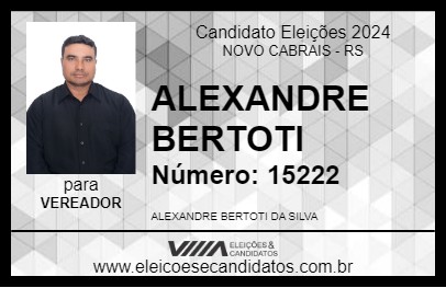 Candidato ALEXANDRE BERTOTI 2024 - NOVO CABRAIS - Eleições