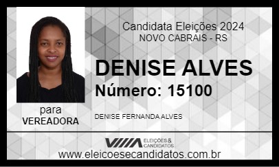 Candidato DENISE ALVES 2024 - NOVO CABRAIS - Eleições