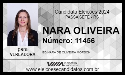 Candidato NARA OLIVEIRA 2024 - PASSA SETE - Eleições