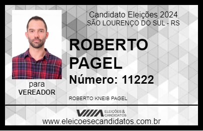 Candidato ROBERTO PAGEL 2024 - SÃO LOURENÇO DO SUL - Eleições