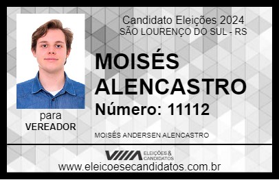 Candidato MOISÉS ALENCASTRO 2024 - SÃO LOURENÇO DO SUL - Eleições