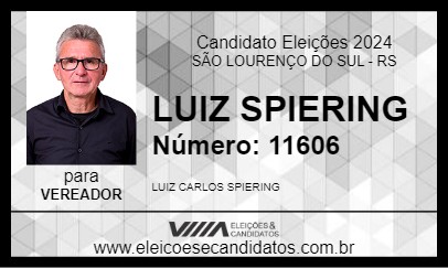 Candidato LUIZ SPIERING 2024 - SÃO LOURENÇO DO SUL - Eleições