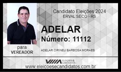 Candidato ADELAR 2024 - ERVAL SECO - Eleições