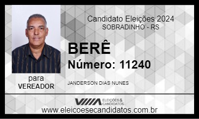 Candidato BERÊ 2024 - SOBRADINHO - Eleições