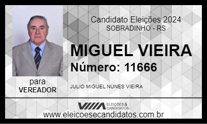 Candidato MIGUEL VIEIRA 2024 - SOBRADINHO - Eleições