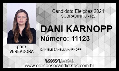 Candidato DANI KARNOPP 2024 - SOBRADINHO - Eleições