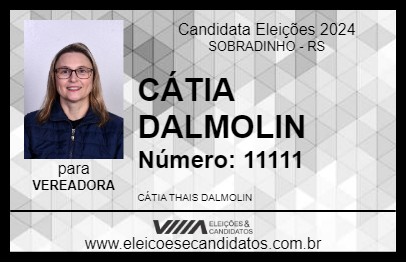 Candidato CÁTIA DALMOLIN 2024 - SOBRADINHO - Eleições