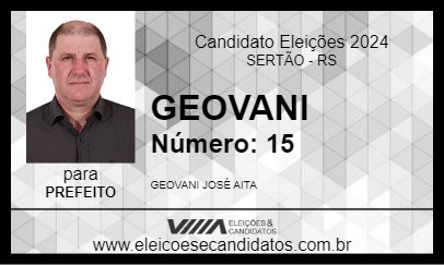 Candidato GEOVANI 2024 - SERTÃO - Eleições