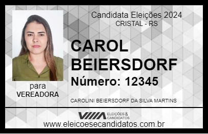 Candidato CAROL BEIERSDORF 2024 - CRISTAL - Eleições