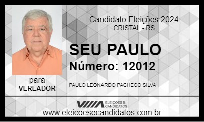 Candidato SEU PAULO 2024 - CRISTAL - Eleições