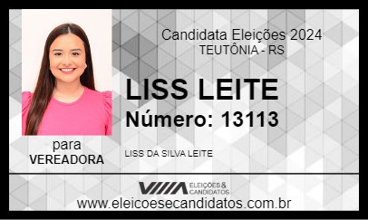 Candidato LISS LEITE 2024 - TEUTÔNIA - Eleições