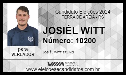 Candidato JOSIÉL WITT 2024 - TERRA DE AREIA - Eleições