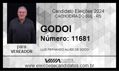 Candidato GODOI 2024 - CACHOEIRA DO SUL - Eleições