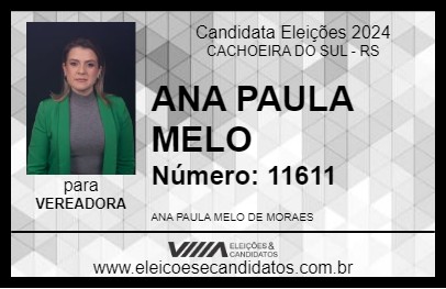 Candidato ANA PAULA MELO 2024 - CACHOEIRA DO SUL - Eleições