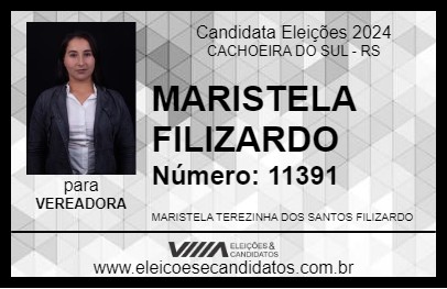 Candidato MARISTELA FILIZARDO 2024 - CACHOEIRA DO SUL - Eleições